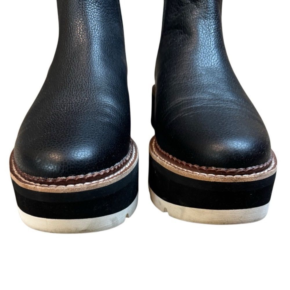Dolce Vita Trevor 6 Black Leather Platform Boots - Picture 5 of 10